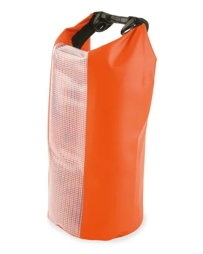 Zaino Stagno Trasparente 3,5L in Polietilene con Moschettone Arancione