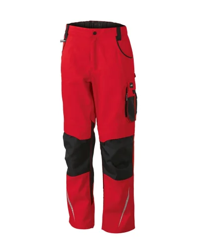 Pantaloni da lavoro Strong con rinforzi Cordura e riflettenti Red/Black