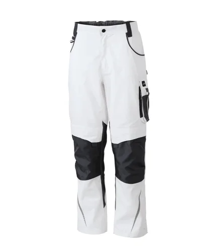 Pantaloni da lavoro Strong con rinforzi Cordura e riflettenti White/Carbon