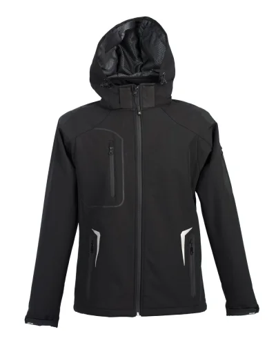 Artic Giubbino Softshell 3 Strati Uomo, Impermeabile e Traspirante Black