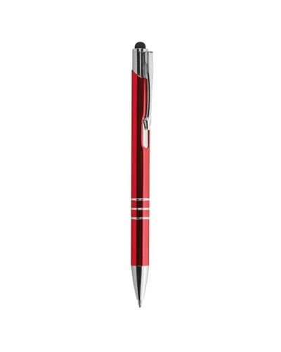 Penna a sfera Chrome Plus alluminio con gommino touch Rosso