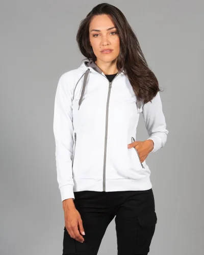 Felpa donna Siviglia con cappuccio, zip antiacqua, regular fit