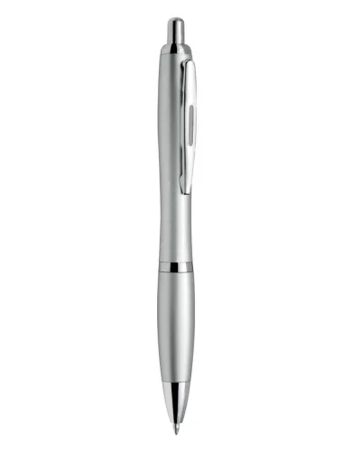 Penna a sfera Akos silver con grip colorato e refill nero Silver