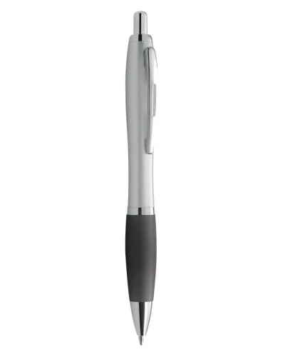 Penna a sfera Akos silver con grip colorato e refill nero Nero
