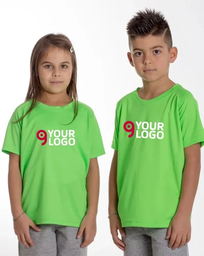 Run Kids T-shirt Raglan Maniche Corte Traspirante Poliestere