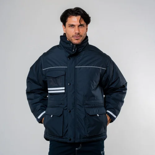 Giubbino Japan imbottito uomo, impermeabile con porta badge