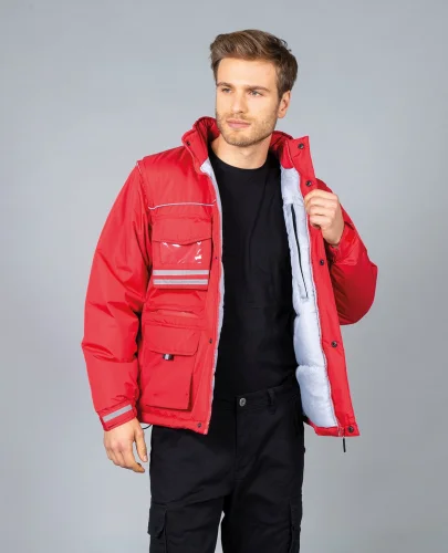 Giubbino Japan imbottito uomo, impermeabile con porta badge