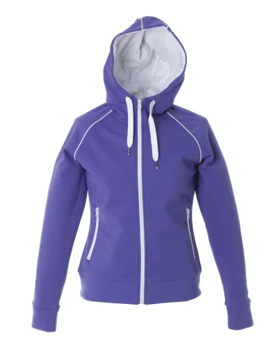 Felpa donna Siviglia con cappuccio, zip antiacqua, regular fit