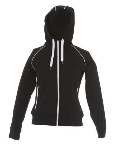 Felpa donna Siviglia con cappuccio, zip antiacqua, regular fit Black