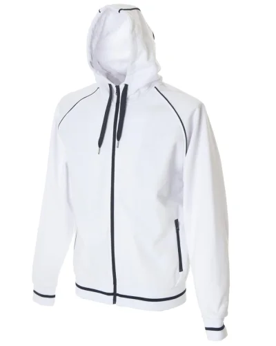 Felpa Coimbra zip con cappuccio uomo/donna White