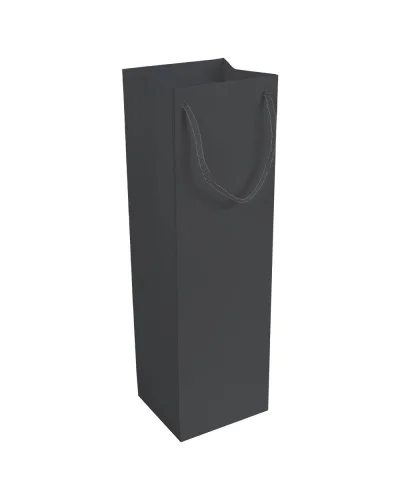 Sacchetto porta bottiglia GF Shop carta laminata opaca Nero