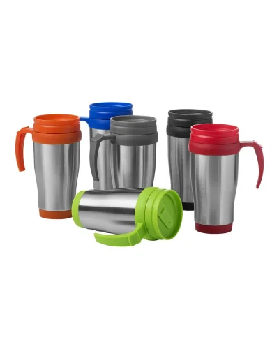 Tazza termica Sanibel 400 ml in acciaio inox, BPA Free, Silver