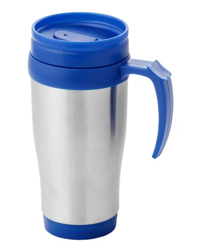 Tazza termica Sanibel 400 ml in acciaio inox, BPA Free, Silver Argento / Blu