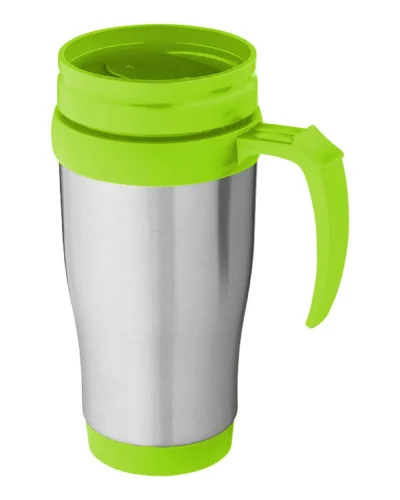 Tazza termica Sanibel 400 ml in acciaio inox, BPA Free, Silver Argento / verde