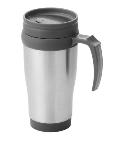 Tazza termica Sanibel 400 ml in acciaio inox, BPA Free, Silver Argento / grigio