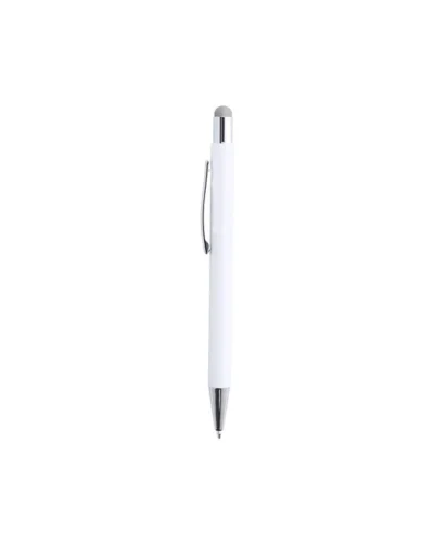 Penna Touch Woner bianca alluminio, puntatore colori, inchiostro blu