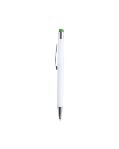 Penna Touch Woner bianca alluminio, puntatore colori, inchiostro blu Verde