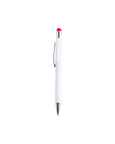 Penna Touch Woner bianca alluminio, puntatore colori, inchiostro blu Rosso