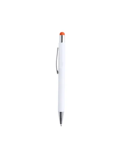 Penna Touch Woner bianca alluminio, puntatore colori, inchiostro blu