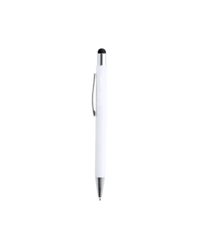 Penna Touch Woner bianca alluminio, puntatore colori, inchiostro blu