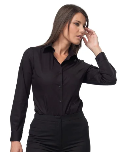 Camicia da donna Lisa Elegantia | Maniche a palloncino Nero