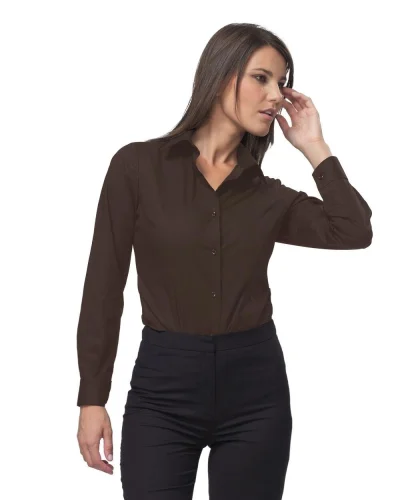 Camicia da donna Lisa Elegantia | Maniche a palloncino Tabacco