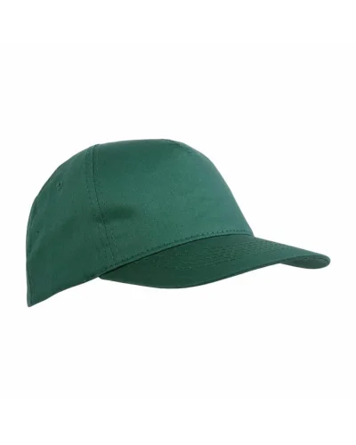 Cappellino junior in cotone , 5 pannelli, regolabile Verde