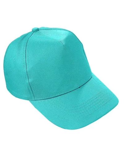 Cappellino junior in cotone , 5 pannelli, regolabile Celeste