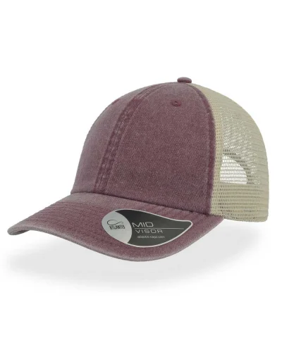 Ubica Cappellino 6 Pannelli Cotone Mesh Velcro Burgundy