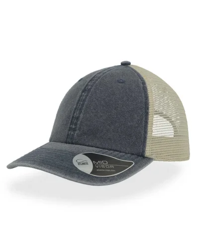 Ubica Cappellino 6 Pannelli Cotone Mesh Velcro Navy