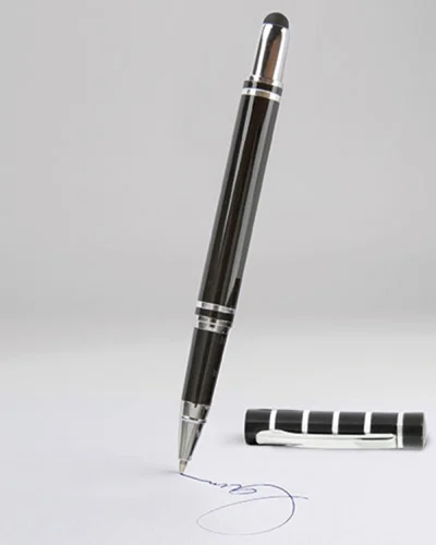 Penna Highline metallo blu, 14 cm, scrittura fluida ultrarapida