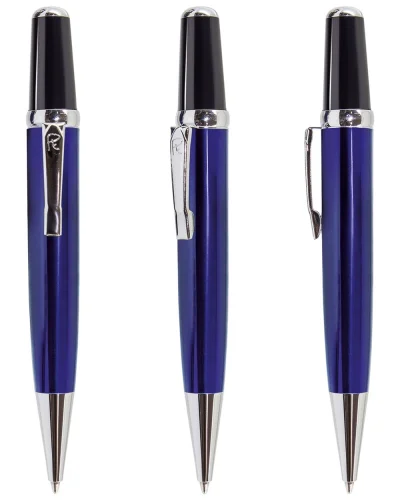 Penna a sfera metallo argento  jumbo, scrittura blu 11,3cm