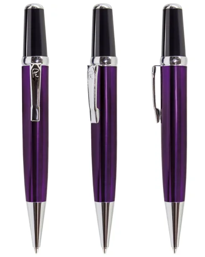 Penna a sfera metallo argento  jumbo, scrittura blu 11,3cm