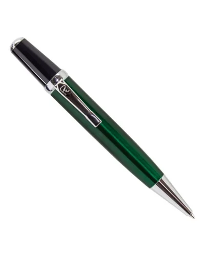 Penna a sfera metallo argento  jumbo, scrittura blu 11,3cm Verde