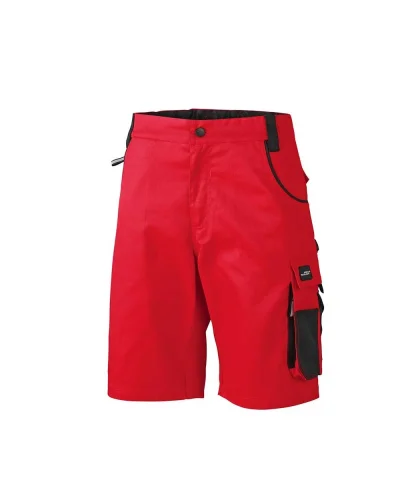 Bermuda da lavoro Strong , tasche CORDURA, classic fit Red/Black