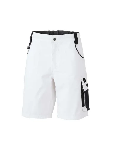 Bermuda da lavoro Strong , tasche CORDURA, classic fit White/Carbon