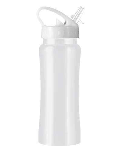 Borraccia inox 600 ml acciaio | Push Button | Leggera Bianco