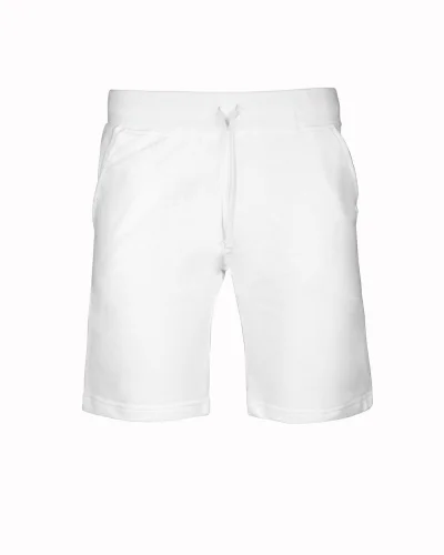 Bermuda Uomo in Felpa Terry French, 70% Cotone Bianco