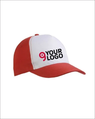 Cappellino poliestere 5 pannelli con velcro, stampa sublimazione
