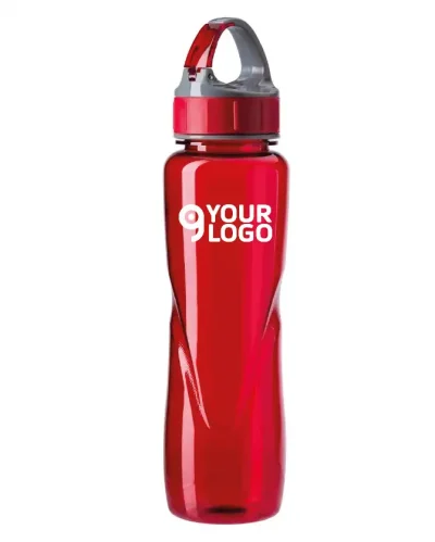 Borraccia 700 ml Tritan BPA Free trasparente con gancio - Leggera