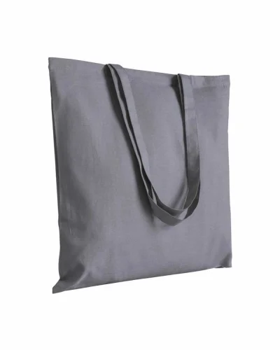 Shopper cotone colorato 180g  manici lunghi 38x42cm Grigio