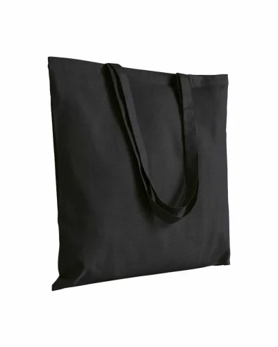 Shopper cotone colorato 180g  manici lunghi 38x42cm Nero