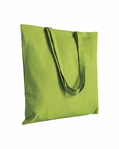 Shopper cotone colorato 180g  manici lunghi 38x42cm Verde mela