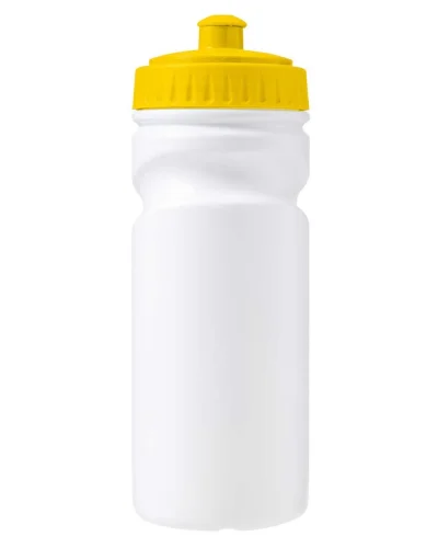 Borraccia HDPE 500 ml BPA Free Bianco con Tappo Colorato Giallo