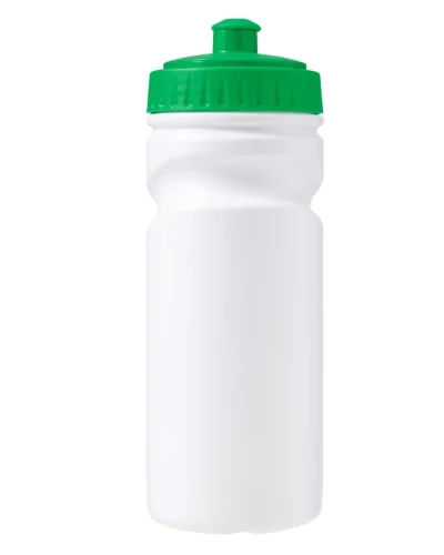 Borraccia HDPE 500 ml BPA Free Bianco con Tappo Colorato Verde