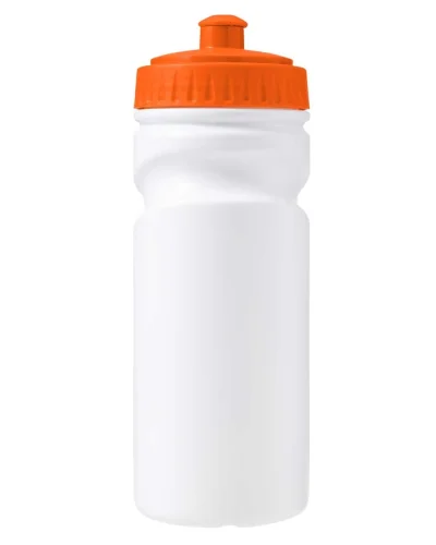Borraccia HDPE 500 ml BPA Free Bianco con Tappo Colorato Arancio