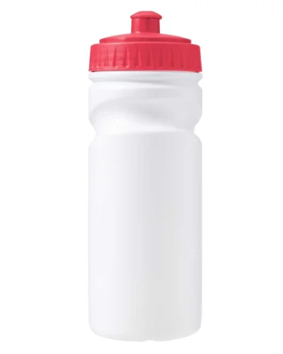Borraccia HDPE 500 ml BPA Free Bianco con Tappo Colorato Rosso