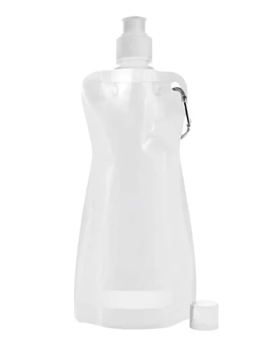 Borraccia pieghevole 420 ml BPA Free con moschettone impermeabile Bianco