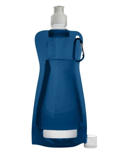 Borraccia pieghevole 420 ml BPA Free con moschettone impermeabile Blu