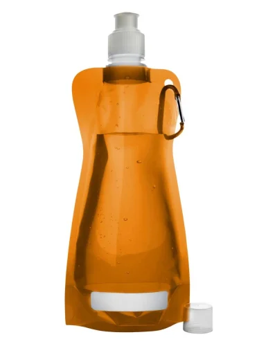 Borraccia pieghevole 420 ml BPA Free con moschettone impermeabile Arancio